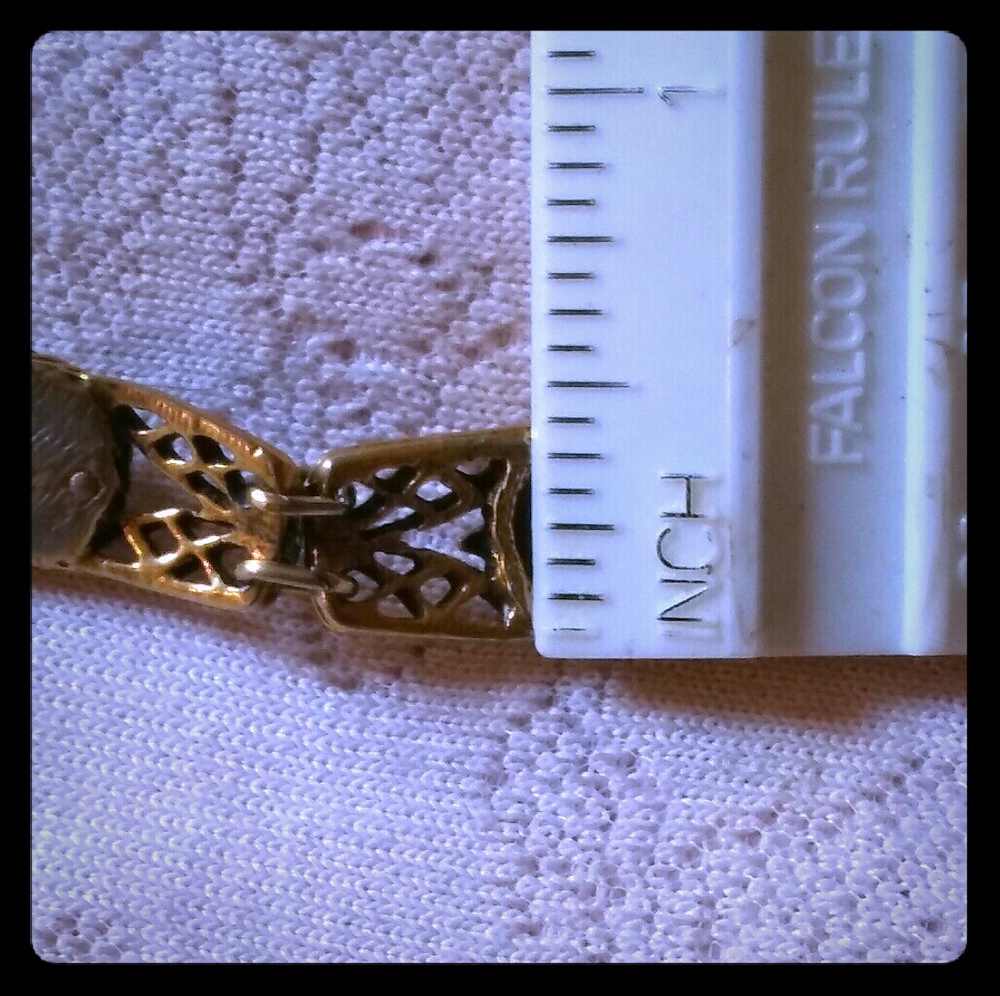 Vintage Goldette Filigree & Cabochon Bracelet - Picture 8 of 8
